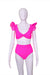 SPORLIKE High Waisted Organza Ruffle Bikini Bathing Suit Size XL