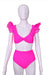 SPORLIKE High Waisted Organza Ruffle Bikini Bathing Suit Size XL