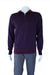 Men's Bonobos Burgundy Blue Striped 1/4 Zip Pullover Sweater Size M