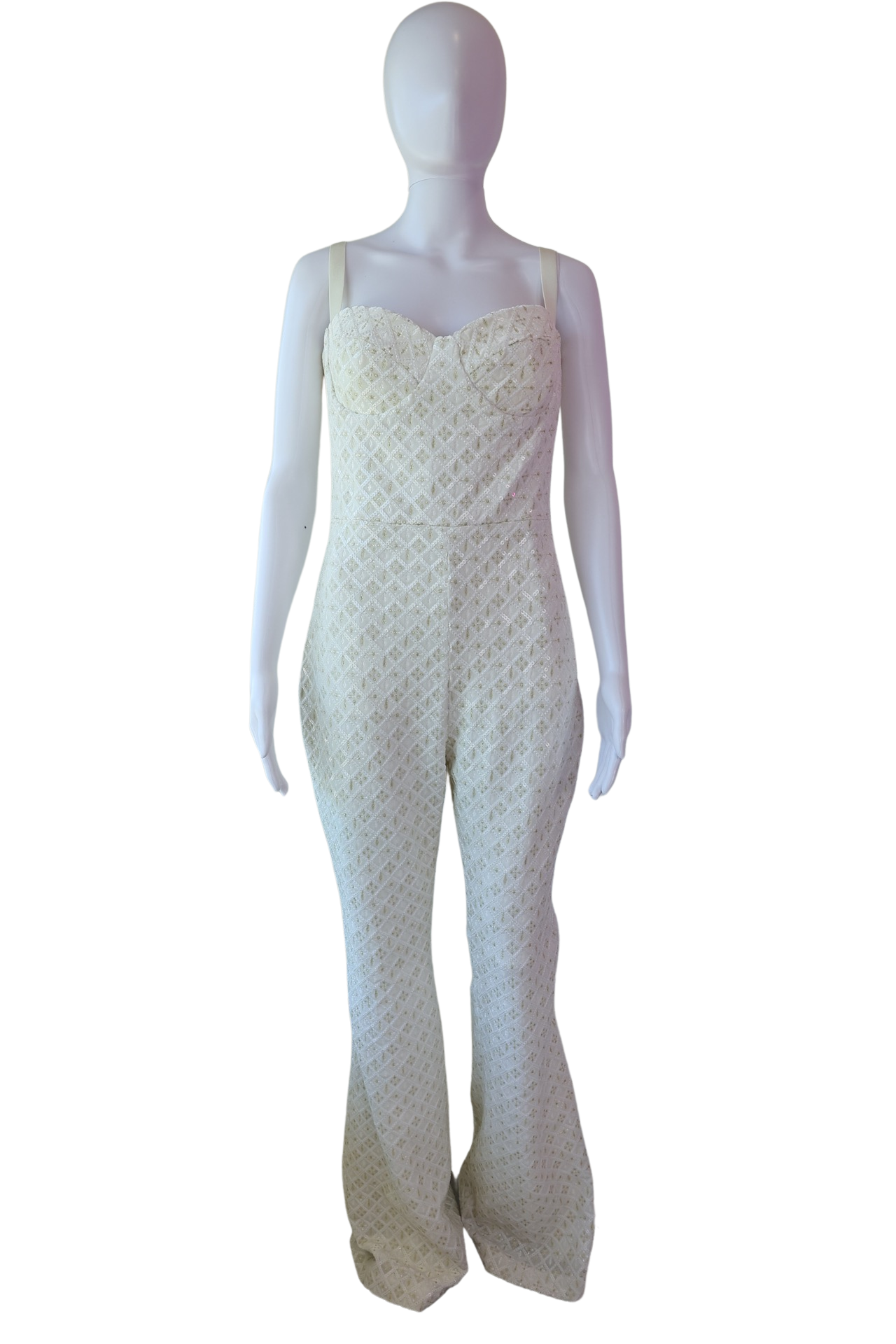 Nadine Merabi Hailey White Jumpsuit size Medium – HOPESCOPE